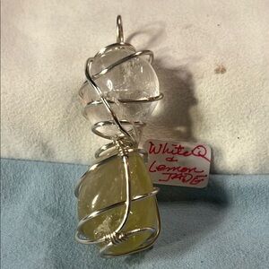 Elegant White and Lemon Jade Pendant